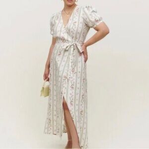 Reformation Weiss Linen Dress Floral HEATH size XL NWT